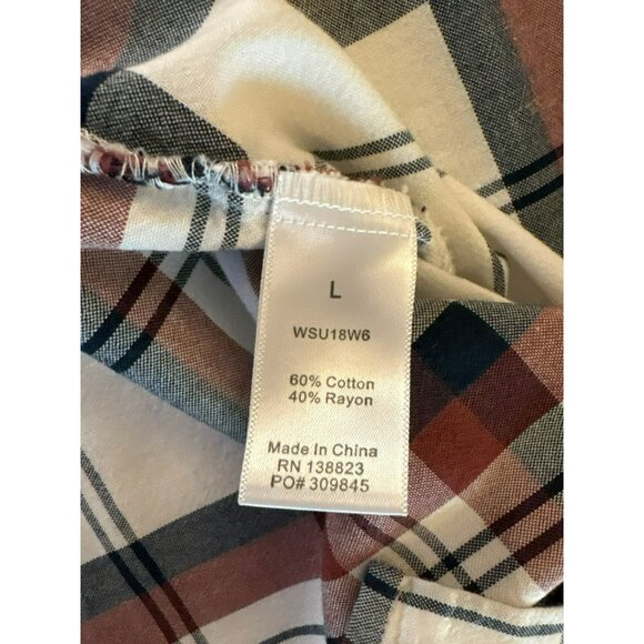 Shyanne Thunderbird Plaid Button Down Long Sleeve Shirt Size L - Picture 5 of 8